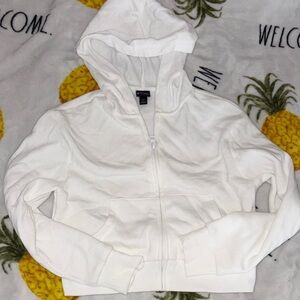 Kids White Hoodie Jacket